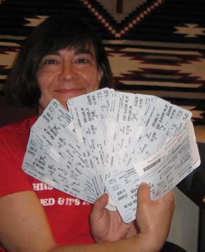 Julie with tickets